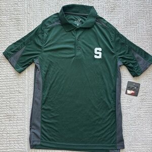 J. America Green and gray Michigan State Men’s athletic Football polo